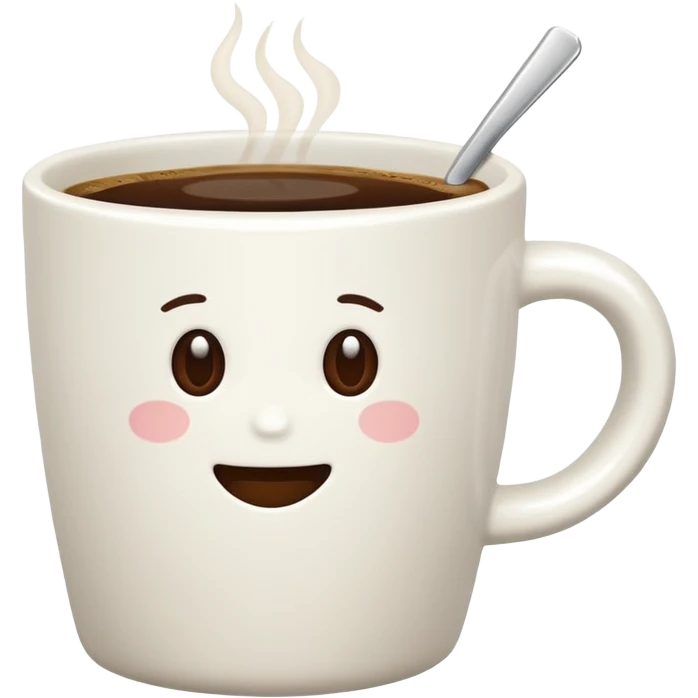 flat white coffee cup without face emoji