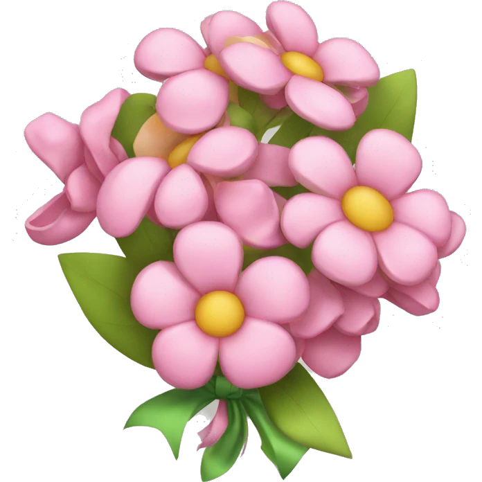 bouquet of flowers with bow on stems emoji