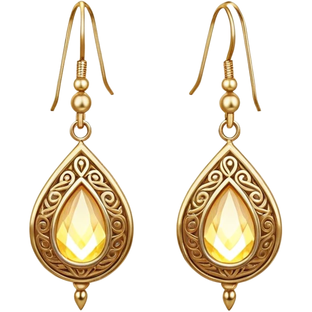 earrings as glowing talismans with intricate details emoji