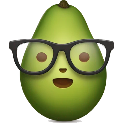 Avocado with glasses and heart emoji