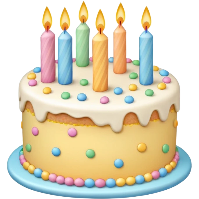 1 layer pastel birthday cake emoji