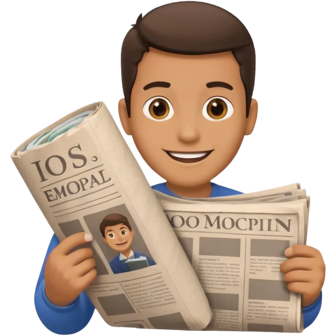 man holding rolled newspaper emoji