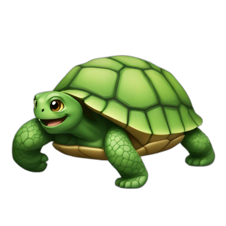 Chat sur sur tortue emoji