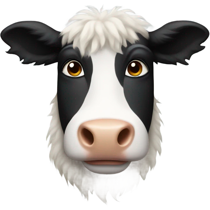realistic fluffy cow emoji