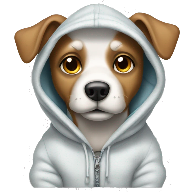 Dog shearing a hoodie emoji