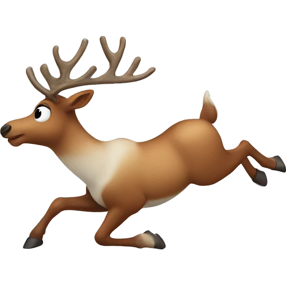 Reindeer running through snow emoji