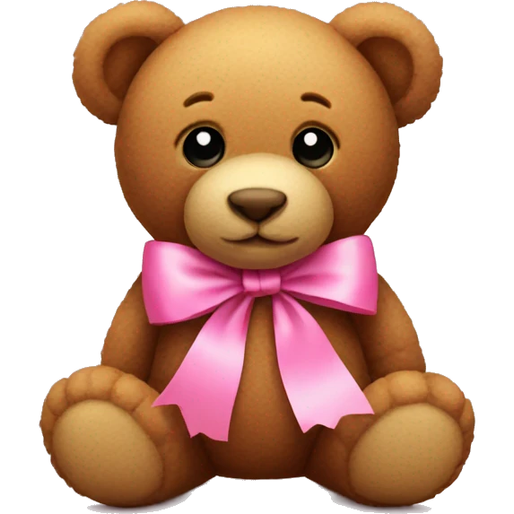 Teddy with pink ribbon emoji