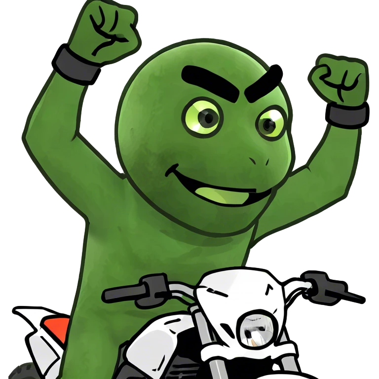 Fist pump on dirtbike emoji
