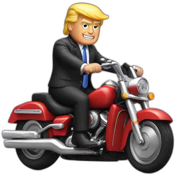 Donald trump on a motorbike emoji