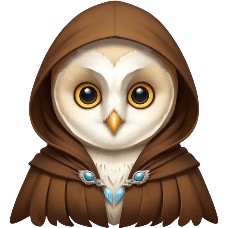 white barn owl in brown cloak emoji