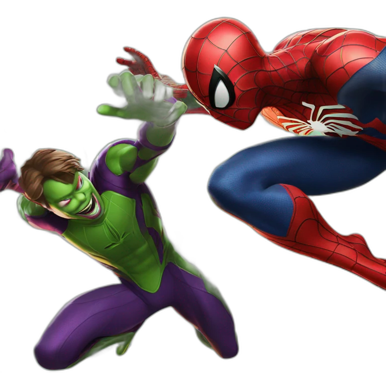 spider-man hitting the green goblin emoji