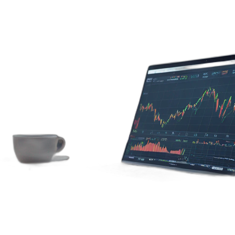 stock market charts on a laptop emoji