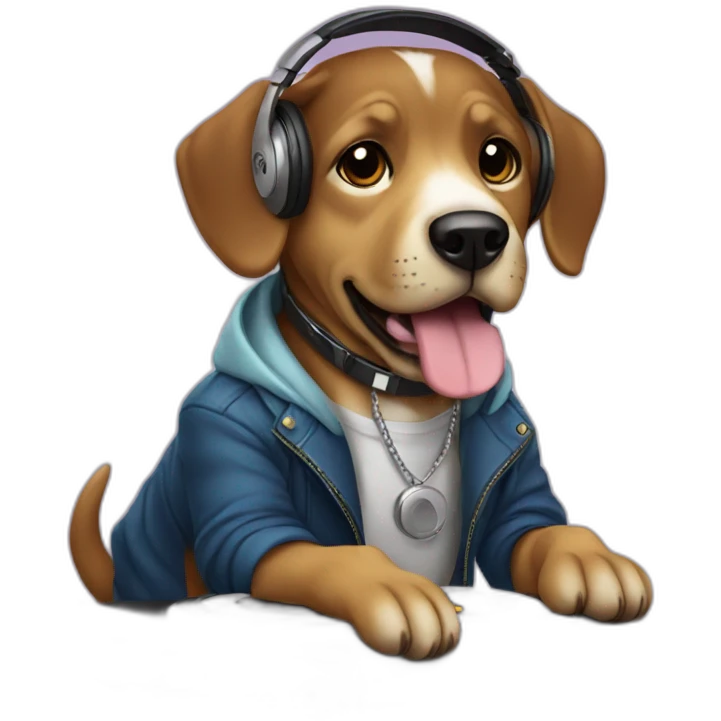 perro dj emoji