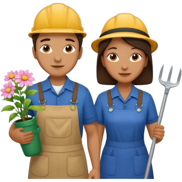 Couple, she is a housekeeper and him is a gardener/maintenance emoji
