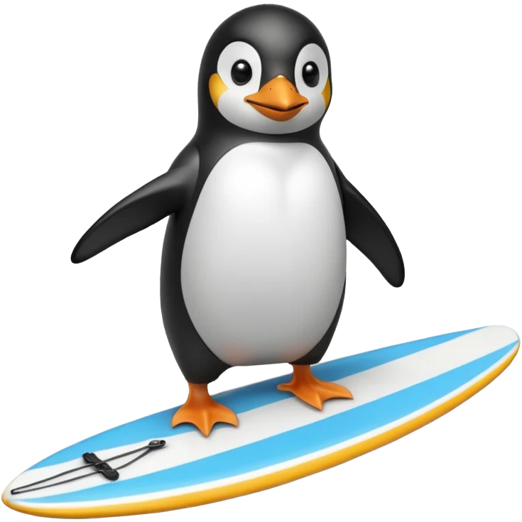 pingüino tambla de surf emoji