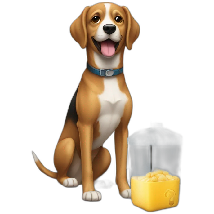 Perro Cargando un refrigerador  emoji