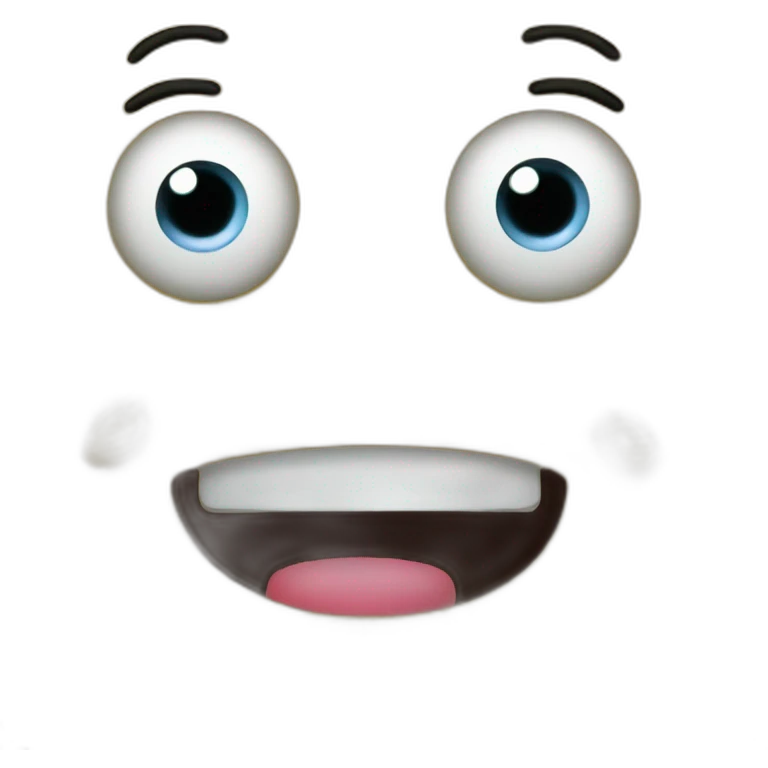 Éponge avec des yeux et une bouche emoji
