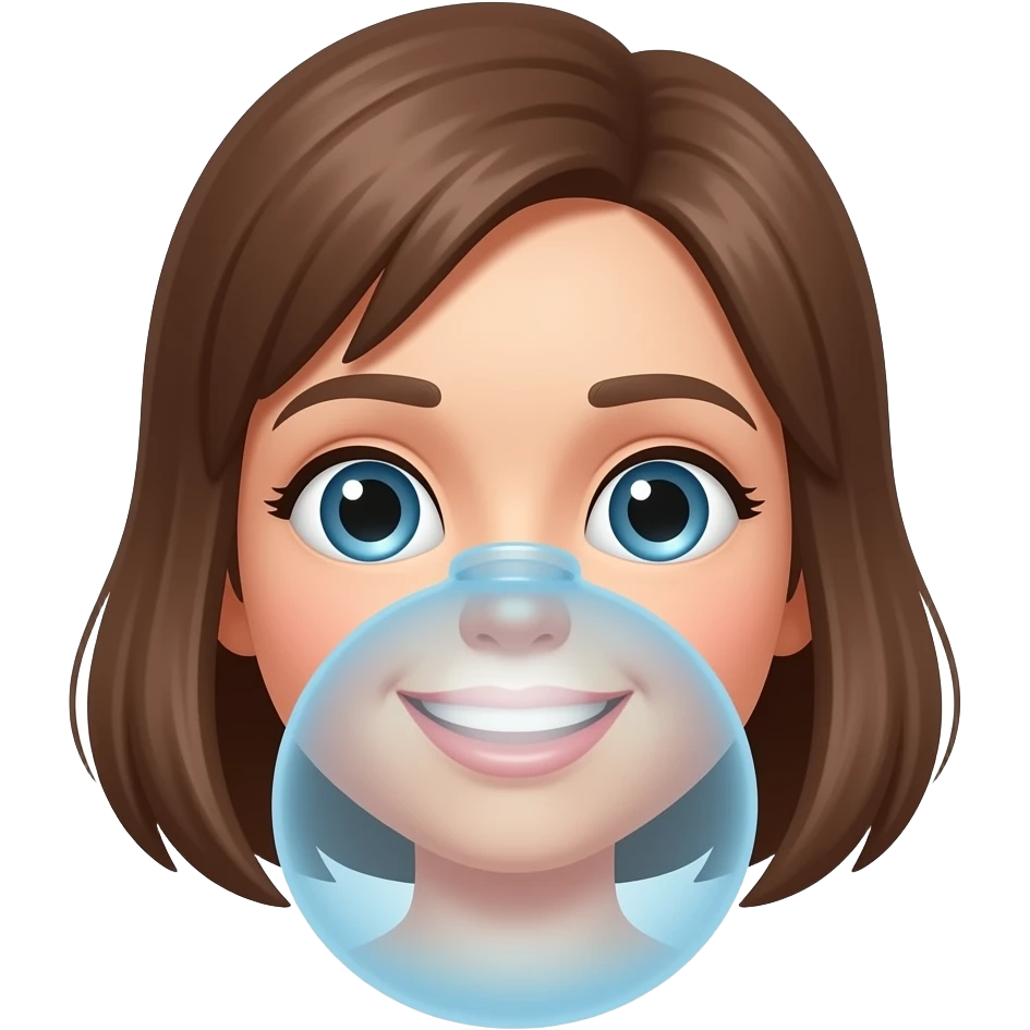 Girl Face inside mouth is full of air emoji