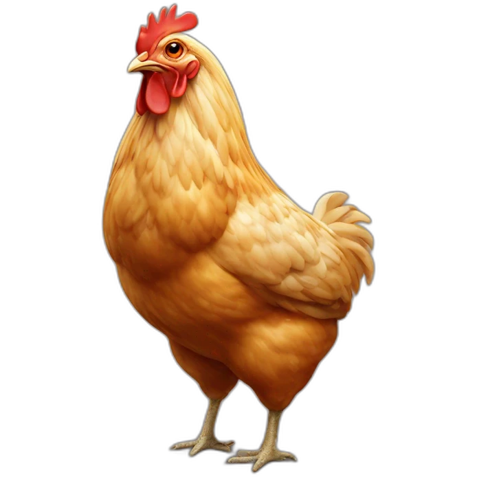 Chicken behind emoji
