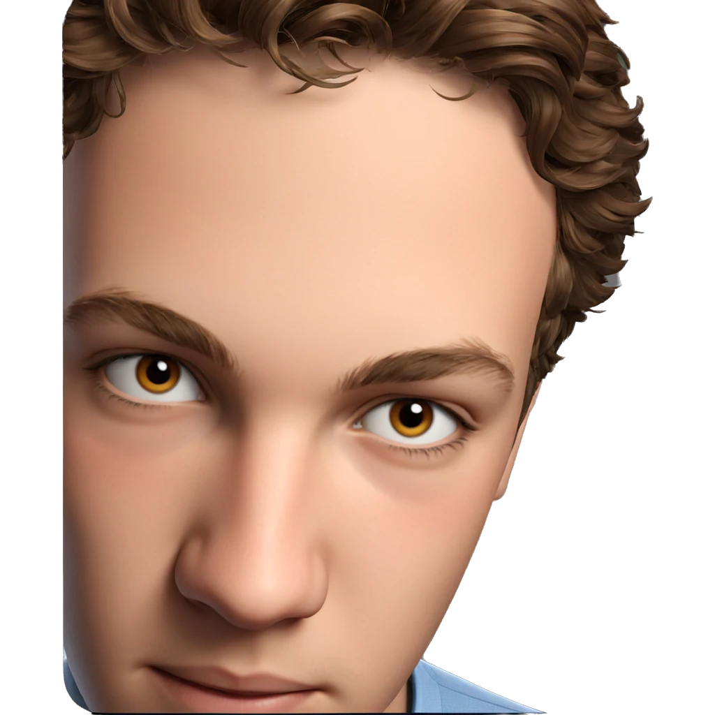 brown-haired boy portrait close-up emoji