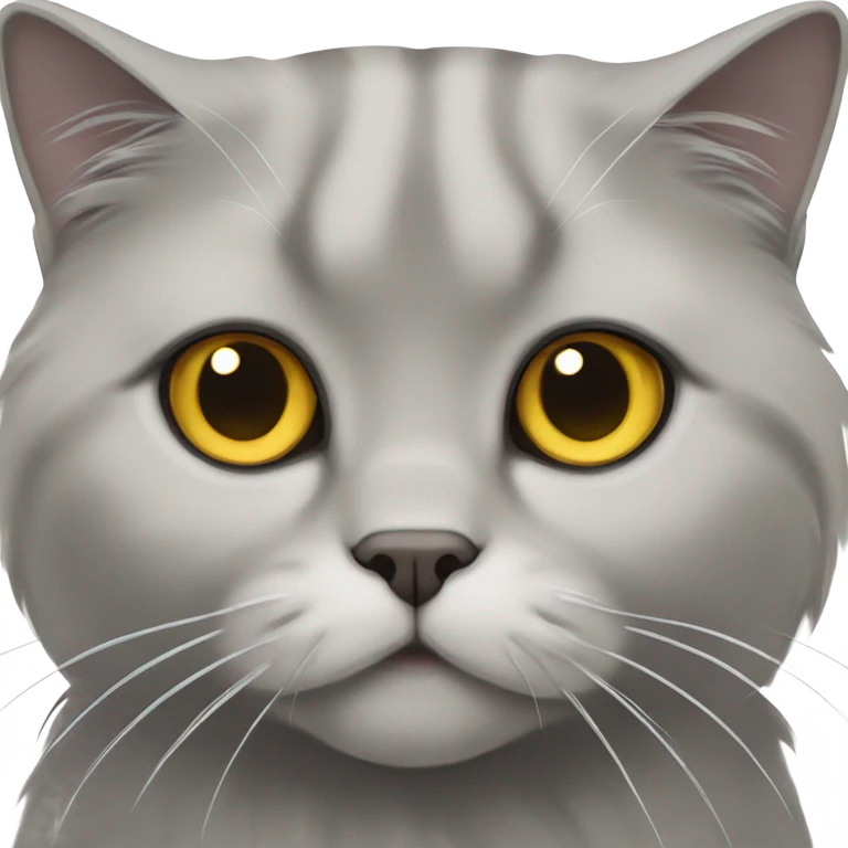 gray scottish fold long-hair cat emoji