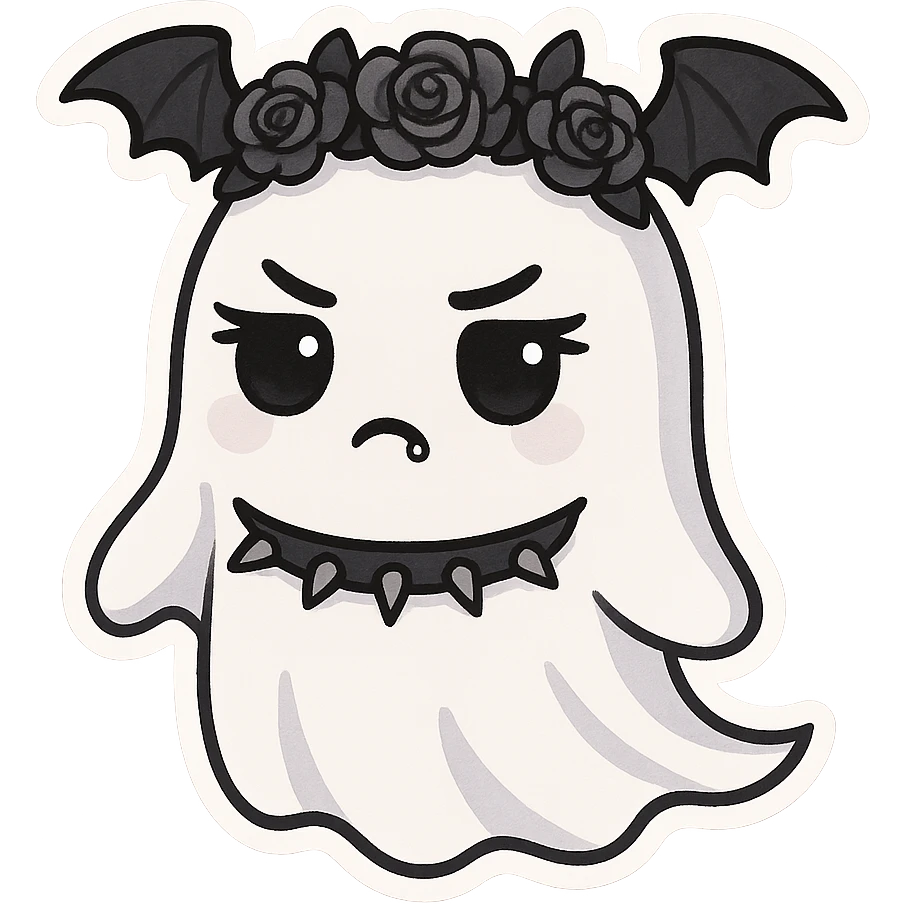 Goth white object emoji