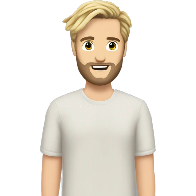 Generate pewdiepie with a man bun & goatee￼￼￼ emoji