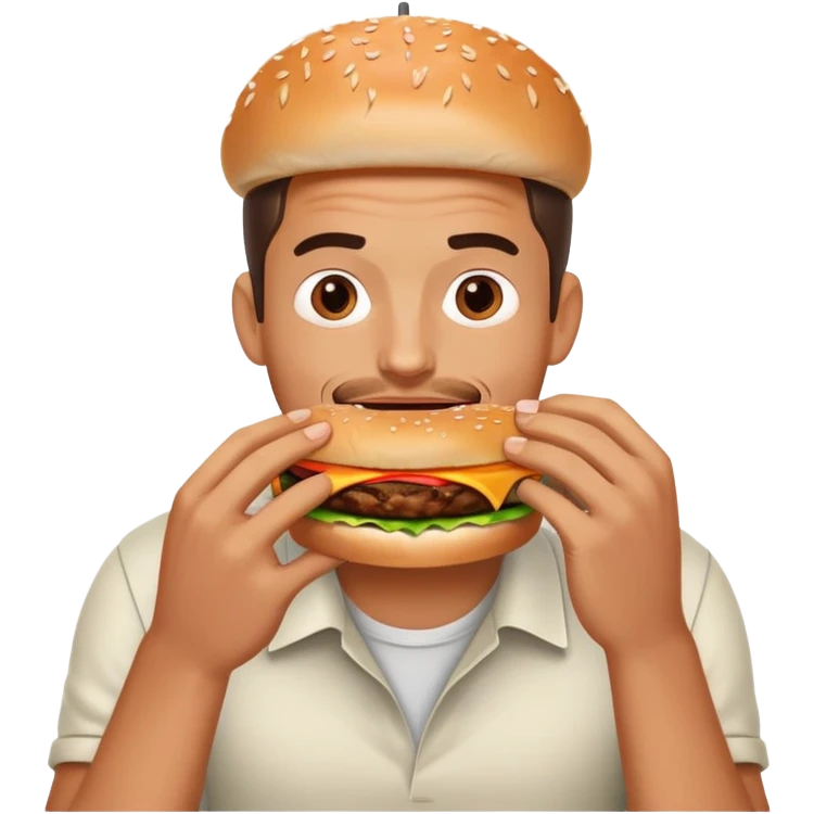 Men eating Burger emoji