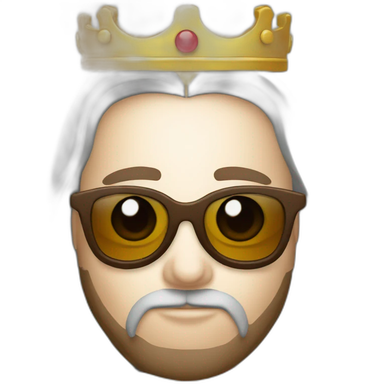 jesus con gafas y una corona emoji
