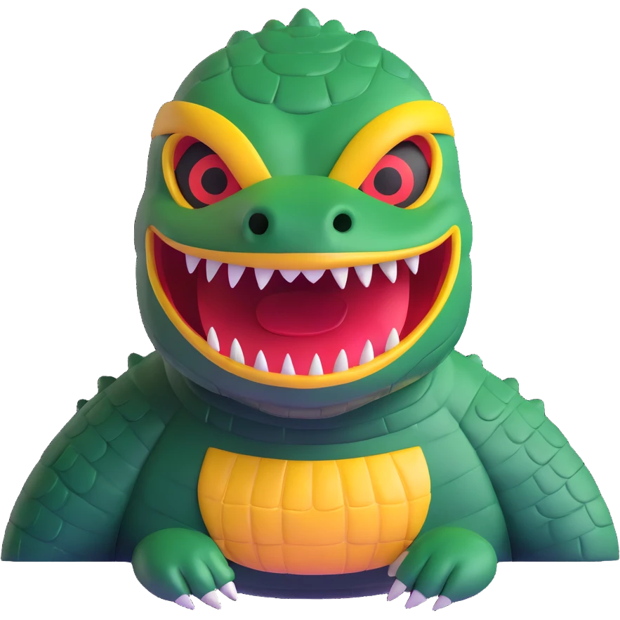 alligator luchador mask with scaly texture and menacing eyes emoji