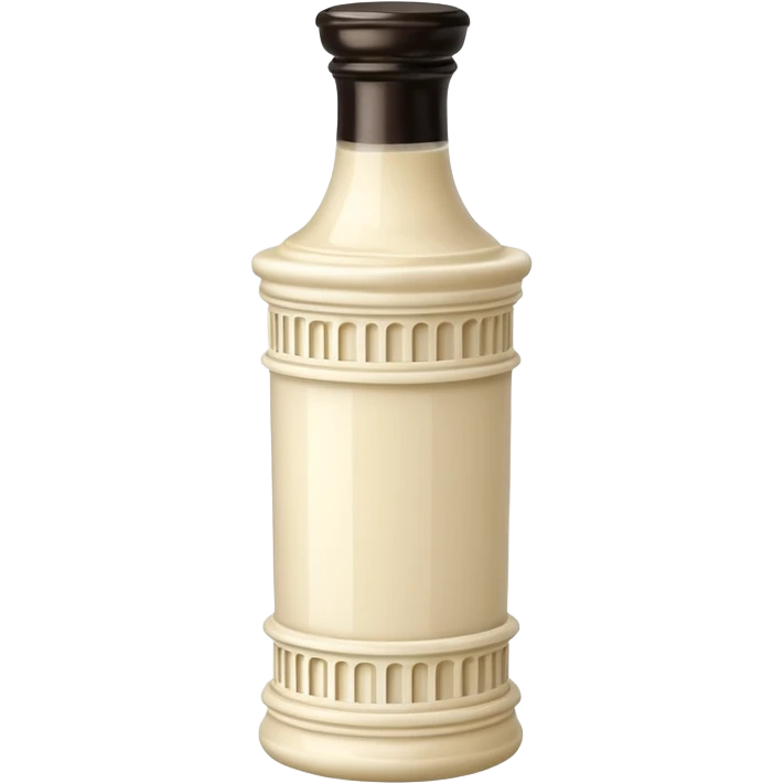Creamy salad dressing in a bottle shaped like a roman ionic column emoji