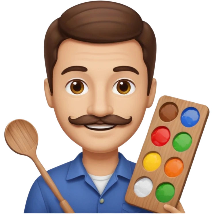artist with palette and moustache smiling emoji