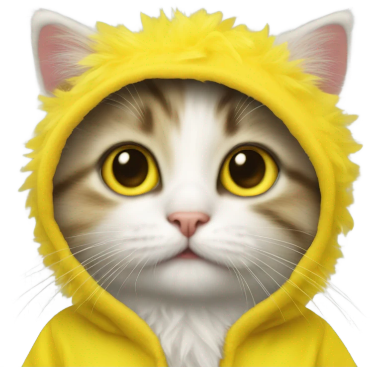 A kitten wearing a duck costume emoji