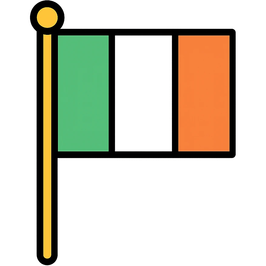 Irish flag on a pole emoji