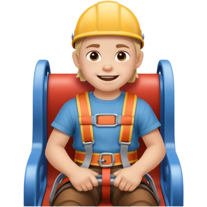Icone un viking enfant qui sourie et qui est dans un roller coaster  emoji