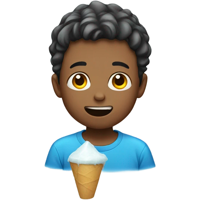 Boy eating ice emoji