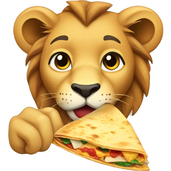 Lion Eating quesadilla emoji