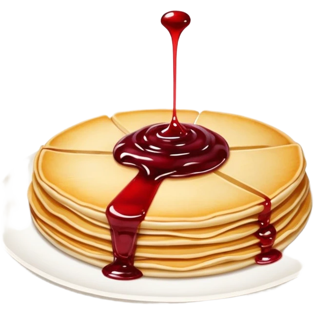 scandinavian round crepes with jam  emoji