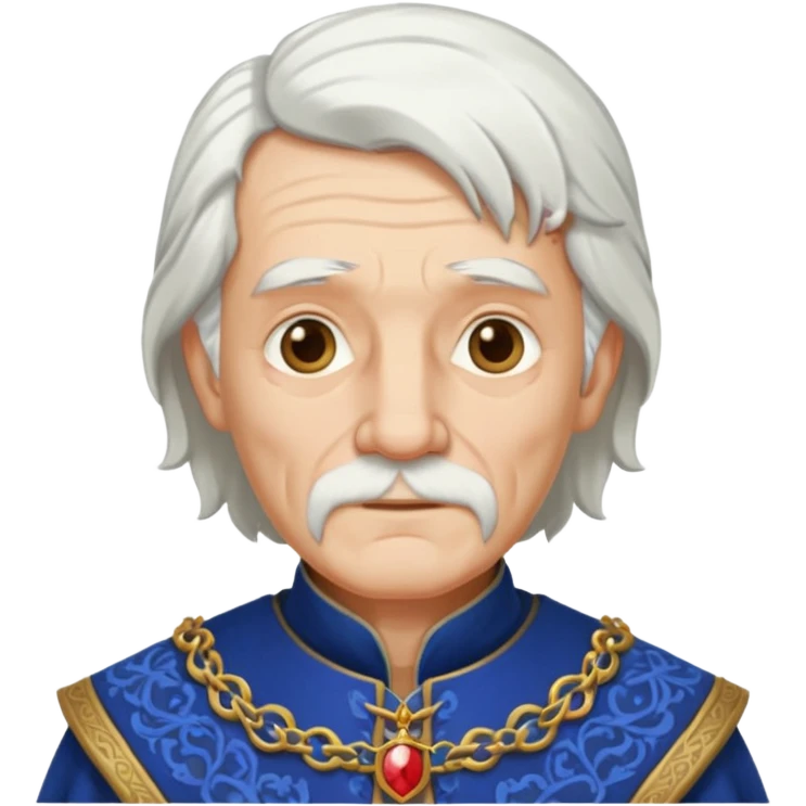a white haired old man standing in medieval royal clothes emoji