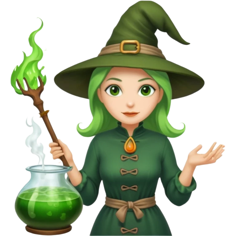 green witch cooking potion emoji