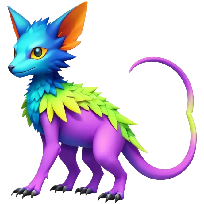  colorful modern Fakémon-Digimon-Trico-Vernid-creature (full body) emoji