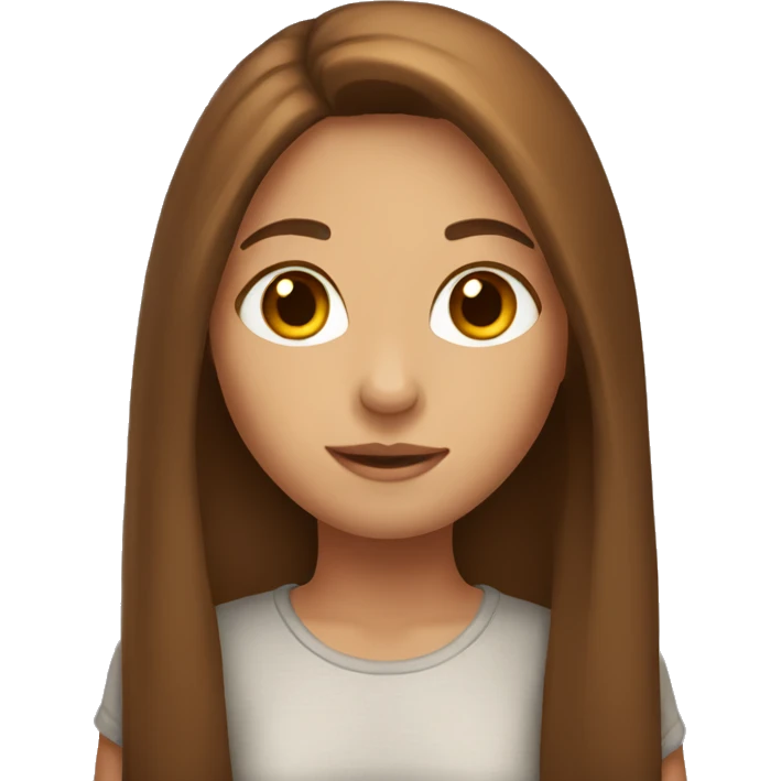 Girl with brown long hair emoji