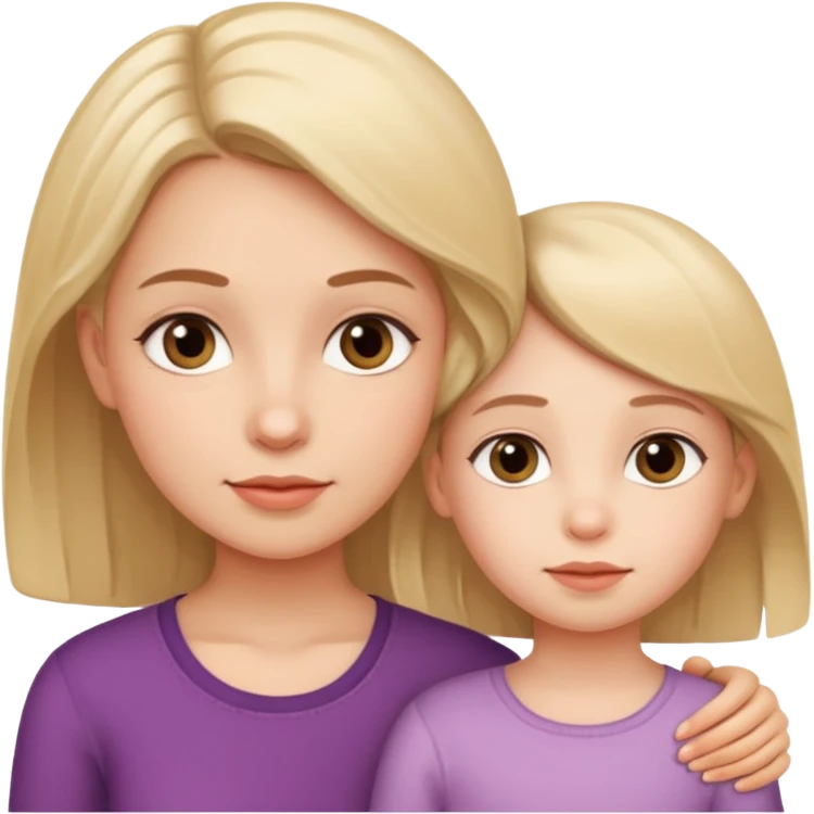 Children girl with mama same person emoji