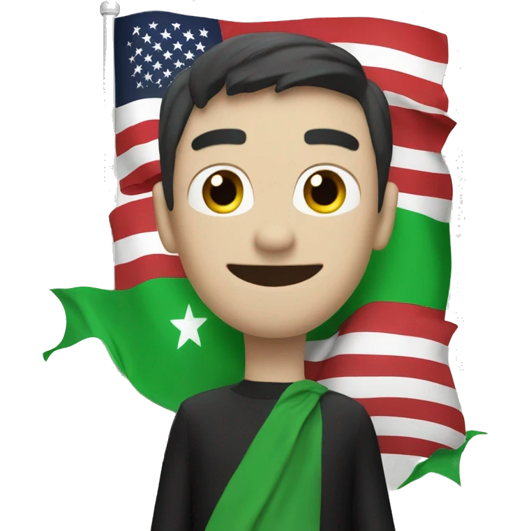 The flag , green, white, black, and in the center of the white color are three red stars emoji