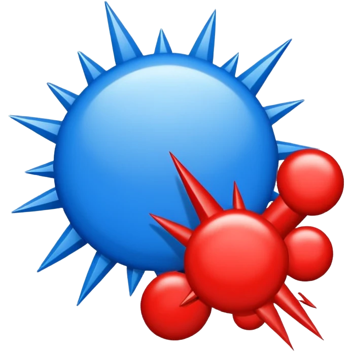  Boom signblue (#00A3E0) and red (#F9423A) emoji