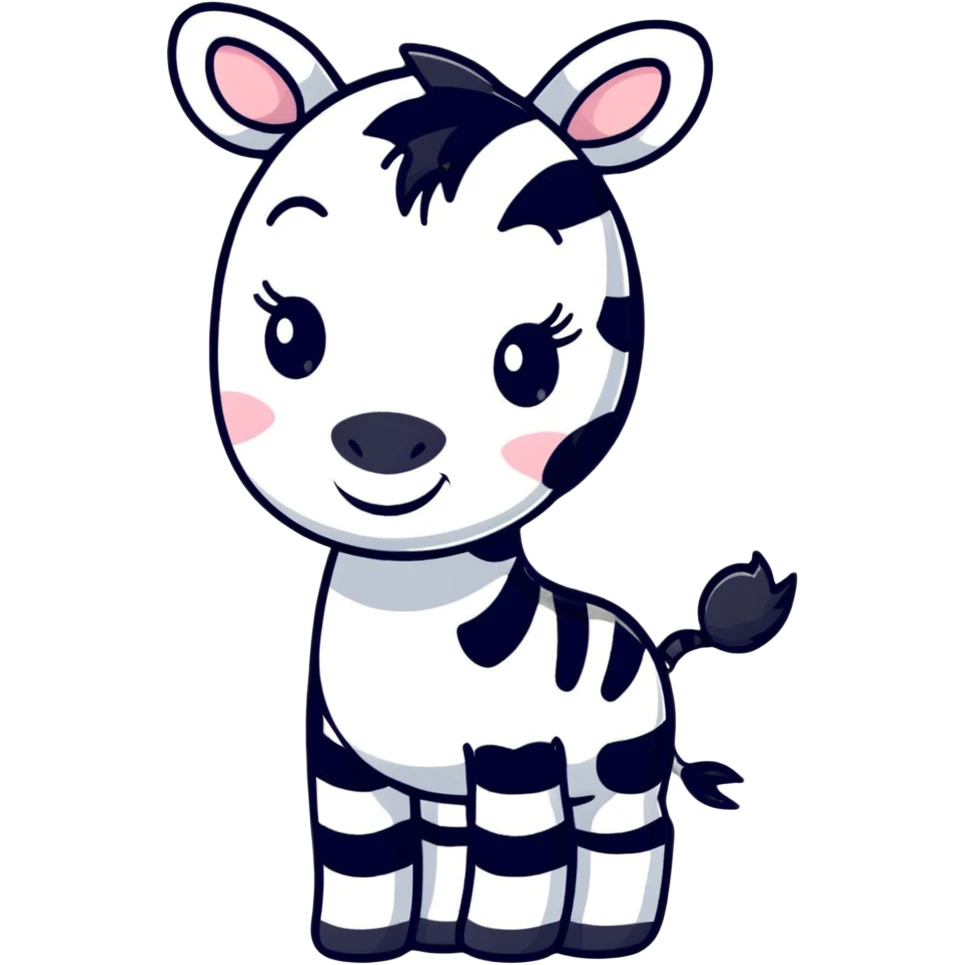 cute cartoon zebra emoji