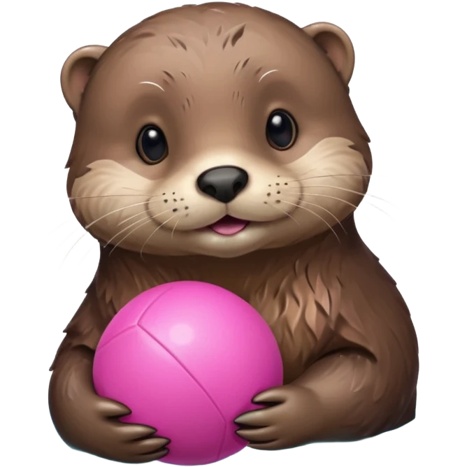 otter with pinkball and water emoji