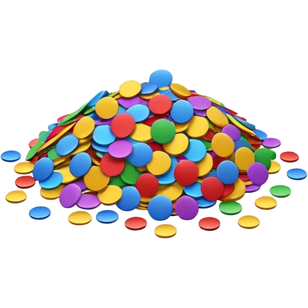 colorful confetti emoji, ios emoji style. emoji