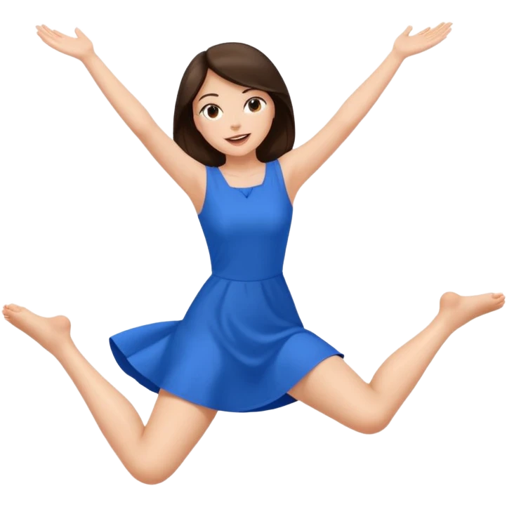 Brunette woman with legs spread wide in the air emoji