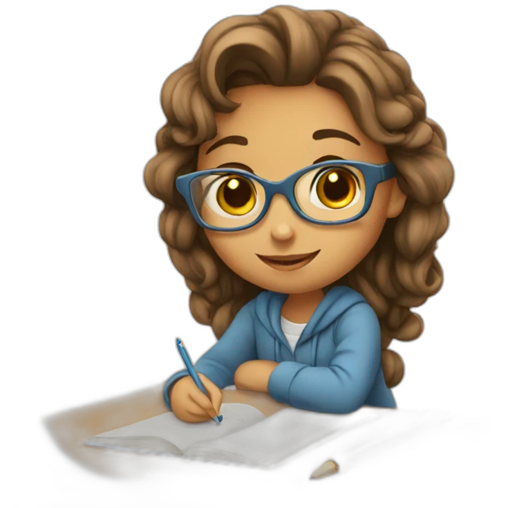 GIRL STUDYING CUTE emoji